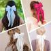 Silky Satin Hair Bows 3 Pcs Large Ribbon Bow Hair Clips Oversized Vintage Soft Long Tail Hair Slides Barrettes with Metal Clips Cute Elegant Bowknot Aesthetic Princess Hair Accessories for Women Rose Pink & White & Blue - Buy Online on GoSupps.com