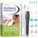 Earwax Remover Soft Silicone Ear Cleaning Tool with 16 Replacement Heads 8 Brush Head and 8 q Grips Tips+4 PCS Metal Ear Picker Set Safe and Effective to Remove Ear Wax for Adults and Kids