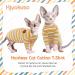 Breathable Cotton T-Shirts for Hairless Cats | Soft Skin-Friendly Summer Apparel for Sphynx Cornish Rex & Devon Rex | XL Yellow Pet Jumpsuits - Buy Online on GoSupps.com