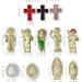 24pcs Religious Nail Charms Kit - San Judas Virgin Mary Cross 3D Nail Gems in Gold and Silver - Buddha Charms and Rhinestones for Nail Art - Buy Online on GoSupps.com