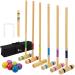 Pointyard Six Player Croquet Set, 28 Croquet Set with Wooden Mallets/Colored Ball/Wickets/Stakes for Adults/Teenager/Family-Perfect for Lawn/Backyard Game/Park (Includes Carry Bag)