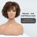 BESTUNG Dark Brown Curly Wavy Ladies Wig with Bangs for Middle-Aged Women - Premium Synthetic Fashion Hair Wig for Women (Dark Brown) - Buy Online on GoSupps.com