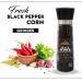 Himalayan Chef Black Peppercorns Glass Grinder 6.4 oz - Premium Quality Peppercorns for Gourmet Cooking - Single Pack - Buy Online on GoSupps.com