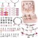 Charm Bracelet Making Kit  Charm Bracelet Charms Kit Jewelry Making Supplies Bracelet Making Kit for Girls DIY Craft Gift Kit  with a Portable Bracelet Organizer Box 4-Pink