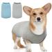 2-pack dog clothing dog sweater dog shirt for small dogs cats cotton dog clothing single-colored dogs T-shirts clothes soft and air-permeable chihuahua clothing shirt for dogs big L gray+blue