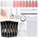 Saviland Poly Gel Nail Kit  6 Colors Poly Nail Gel with Nail Lamp Nudes White Pink Nail Extension Gel with Slip Solution Nail Tools All-in-one Manicure Starter Kit for Home DIY Valentines Day Gifts A-6 Colors Poly Nail Gel Kit Set 01