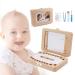 Makerhawk Baby Teeth Boxs Keepsake Wooden Baby Tooth Organizer Box Baby Teeth Collection Box Fairy Box Keepsake for Boys and Girls