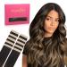 If -of -hearted tape extensions real hair balayage dark brown to chestnut brown 10pcs tape in extensions real hair 30g 65cm invisible hair extension real hair invisible smooth tape refill pack 65cm 30g 10pcs #2/6/2 balayage dark brown to chestnut brown