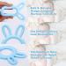MISSLILI Silicone Baby Teether Toy | BPA Free | Soothes Sore Gums | Rabbit Ear Design | Blue | 3-12 Months - Buy Online on GoSupps.com