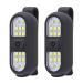 2 Pack Clip on Flashlights Running Light for Runners Rechargeable Safety Lights for Walking at Night Hands Free Flashlight Portable LED Work Light Warning Flashing Camping Hiking Walking Dog Black 2 Pack Black