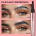 Liquid Eyebrow Pencil - Water & Sweat Resistant Four Forks Design for Natural Brows (Black) | International Shipping - Buy Online on GoSupps.com