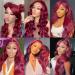 Burgundy Body Wave 24 Lace Front Human Hair Wig - HD Transparent Brazilian Virgin Hair, Pre-Plucked with Baby Hair - 150% Density - Red Glueless Wig for Black Women - Buy Online on GoSupps.com