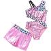 Yartina Girls Printed Gymnastics Leotard Dance Outfit Pink 10 Years - 2 Piece Swimwear Jumpsuit with Shorts - Buy Online on GoSupps.com