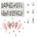 FEIlei Clear Glass Crystal Nail Rhinestones 3D Nail Gems Nail Diamond Mixed Nail Stones