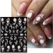 JMEOWIO 3D Embossed Black White Flower Nail Art Stickers Decals Self-Adhesive 5D Leaves Line Nail Supplies Nail Art Design Decoration Accessories 4 Sheets - Buy Online on GoSupps.com