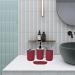 Hosoncovy 4-Piece Bathroom Accessory Set Red Soap Dispenser Bath Cup Soap Dish Toothbrush Holder International Shipping Available - Buy Online on GoSupps.com