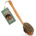 Quoala Sustainable Body Brush: Wooden Bavarians Natural Bristles (Sisal & Rosshaar) & Kordel.Body brush back brushes with long stem wet brush & dry brush (100% German production) Strong / vegan bristles (bristles from Sisal) & Kordel
