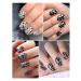 EBANKU 12 Sheets Black White Nail Stickers - Flower Butterfly Retro Decals for Women's Nail Art DIY - Buy Online on GoSupps.com