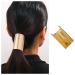 Dervivea Gold Metal Ponytail Hair Hook Cuff Minimalist Large Hair Cuff Cylinder Ponytail Holder Hair Cuff Clip Punk Long Tail Hair Hooks Cuff