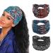 Efdagsad Boho Headband Women Wide Hair Band Boho Elastic Sports Headwear Yoga Hair Band Workout Headwrap SET-12(no button)