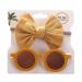 Baby Sunglasses 0-36 Months Baby Girl Sunglasses Headband Sunglasses Set Cute Polarized for Toddler Newborn Infant Elastic Photography Props Yellow