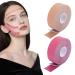 2 Rouleaux de Ruban Adh sif pour le Visage Ruban pour le Visage la Bouche Contre les Rides la Ligne Du Lion le Resserrement du Ruban Anti-Rides High Elastic Kinesiologie-Tape 2 Couleur Couleur de la peau Rose