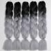 Showjarlly Jumbo Braid Art Hair - Ombre 24 Inch Kanekalon Hair Extensions (5 Pack) for Crochet Twists & Box Braids - Black Silver #61cm - Perfect for Stylish Hairdos! - Buy Online on GoSupps.com