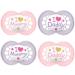 MAM Pacifier Original Silicone 6-16 Months I Love Mummy & Daddy 4 Pack for Girls 6-16 Months - Girls