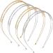 ANCIRS 4 Pack Rhinestones Double Row Headbands for Women Crystal Tone Hair Hoop Band Hairbands for Girls- 2 Gold & 2 Silver
