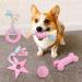 AnVerse 5 Pack Dog Toys Rope & Ball - Chewing & Dental Care Toys for Small Dogs - Pink - Buy Online on GoSupps.com