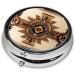 Native American Portable Metal Pill Box - Round Mini 3-Compartment Design for Small Pills | Ideal Travel Accessory - Buy Online on GoSupps.com