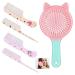 Kids Hhair Brush Set 5pcs Toddler Hair Brush Pink Girls Hair Brush and Comb Set Unicorn Detangle Hair Brush Set for Girls Toddler Kids for Wet and Dry Hair