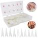 500PCs Clear Acrylic Nail Tips - 10 Sizes Medium Long Stiletto & Coffin Half Cover Tips with Box | French Nail DIY for Women - Buy Online on GoSupps.com