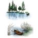 Scenic Lake and River Trees Boat Clear Stamp Set for Card Making and Scrapbooking - Silicone Stamps for Photo Album Decor - Buy Online on GoSupps.com
