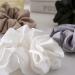4PCS Large Satin Silk Scrunchies for Women - Big Glossy Hair Ties for Thick Hair - Jumbo Scrunchies Set in Black, White, Silver, Champagne - Buy Online on GoSupps.com