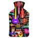 Musical Instrument Hot Water Bottle With Cover Plush Bed Bottle Hand Warmer For Adults And Children 26.5X15.3cm