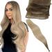 LAAVOO REAL HAIR TRESSES Extensions For Sewing Balayage Blond Brown Extensions Real Hair Tressen Virgin Hair Extension Real Hair Light Brown Ombre Ashblond with PlatinBlond #8/27/60 40cm Virgin-25g 1.27 #8/27/60