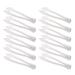 PARTY BARGAINS 8.5 Inches Plastic Serving Tongs - 12 Pack Heavy-Duty & Premium Quality Clear Plastic Tongs, Excellent for BBQ, Salads, Grilling, Buffets, & Kitchen 12 Pack Clear Tong