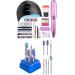MelodySusie Nail Kit Set Professional Acrylic with Everything Portable Electric Nail Drill 48W UV LED Nail Lamp 3D Nail Art Decoration All-In-1 Compact Efile Electrical File Kit for Gel Nails