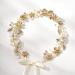 SWEETV Princess Gold Flower Girl Headpiece | Pearl Wedding Hair Accessories | First Communion & Birthday Tiara - Buy Online on GoSupps.com