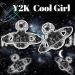 Planet Nail Charms 20Pcs Y2K 3D Rhinestones Gems for Acrylic Nails | Kawaii DIY Nail Art Decoration Supplies - Pink Silver Black Galaxy - Buy Online on GoSupps.com