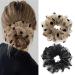 Ypkia Hair Scrunchie Cave The Lion Hair Scrunchie Women's Set Black Large Elastic Ponytail Holder for Women Girls French Style Hair Accessories (2 Pieces)