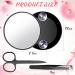 BBTO 20 Compartment Magnification Mirror Tweezers Scissors Kit - 20x Compact Travel Makeup Mirrors with Suction Cups for Women & Men 8.8 cm Black - Buy Online on GoSupps.com