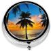 Hawaii Beach Mini Round Pill Box | 3 Compartment Travel Pill Organizer | Portable Medicine Case for Home & Office - Buy Online on GoSupps.com