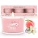 TRINIDa Candles Peach & Jasmine Scented 3 Pack Candles for Home Scented Vanilla Candle Set Luxury Aromatherapy Glass Jar Pink Candle Pink - Pink Lady