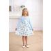 Puseky Toddler Girl Floral Print Dress and Ribbed Cardigan Set - Blue (2-3 Years) - Buy Online on GoSupps.com