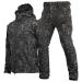 Hanxiulin jogging suit men training suit leisure suit men polyester suit sweatshirt autumn and winter leisure clothes sportswear fitness sports jogging white l