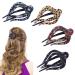 4Pcs French Style Hair Clip Claw Leopard Print Ponytail Hair Clip Vintage Duckbill Hair Clips Oval Hair Claw Hair Accessories for Women and Girls