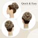 Silk-Co Hair Part with Rubber Band - Wavy Soft Dutt Hair Extensions (55g) - Thickening Messy Bun Updos in Golden Brown & Blonde - Buy Online on GoSupps.com