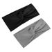WLLHYF 2PCS Turban Headbands for Women Wide Headbands Head Wraps Stretch Turban Knotted Hairbands Fashion Hair Bands for Girls Cute Hair Accessories Yoga Running Sport(black/grey) 2pcs-black/grey